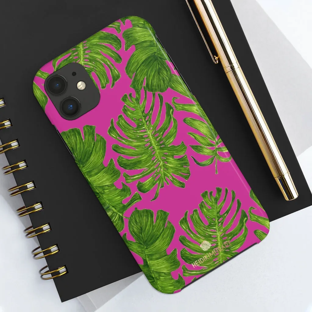 Green Tropical Leaf iPhone Case, Hawaiian Style Case Mate Tough Samsung Galaxy Phone Cases