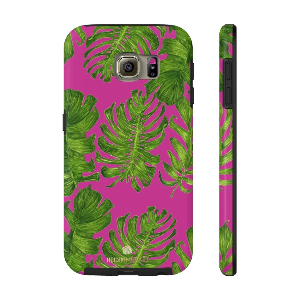 Green Tropical Leaf iPhone Case, Hawaiian Style Case Mate Tough Samsung Galaxy Phone Cases