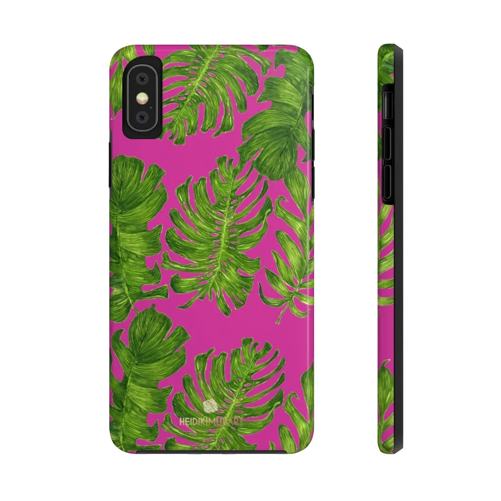 Green Tropical Leaf iPhone Case, Hawaiian Style Case Mate Tough Samsung Galaxy Phone Cases