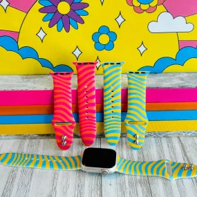 Groovy Vibes Print Silicone Band For Apple Watch (Two Colors Available)