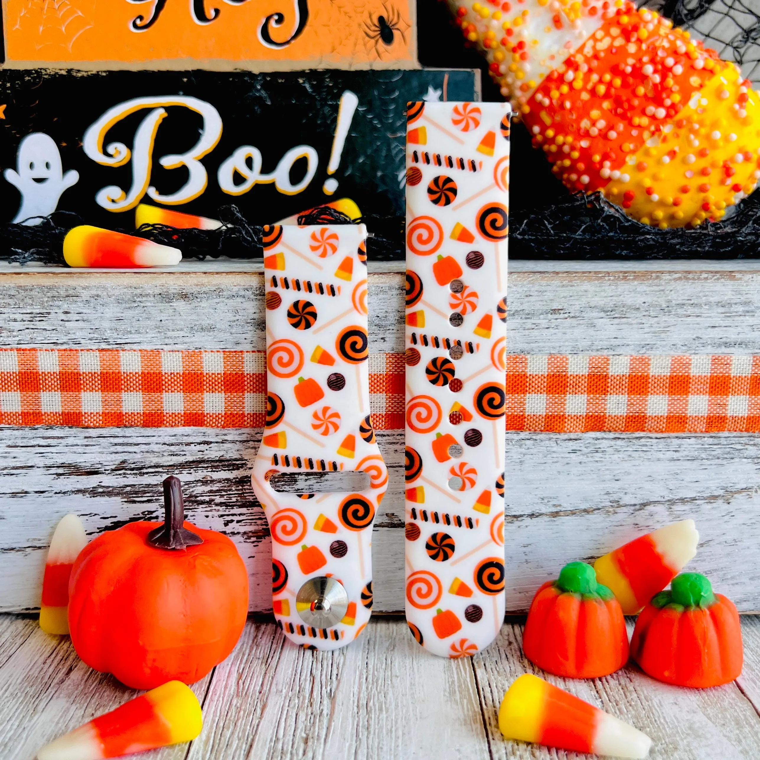 Halloween Candy Print Silicone Band For Samsung Watch