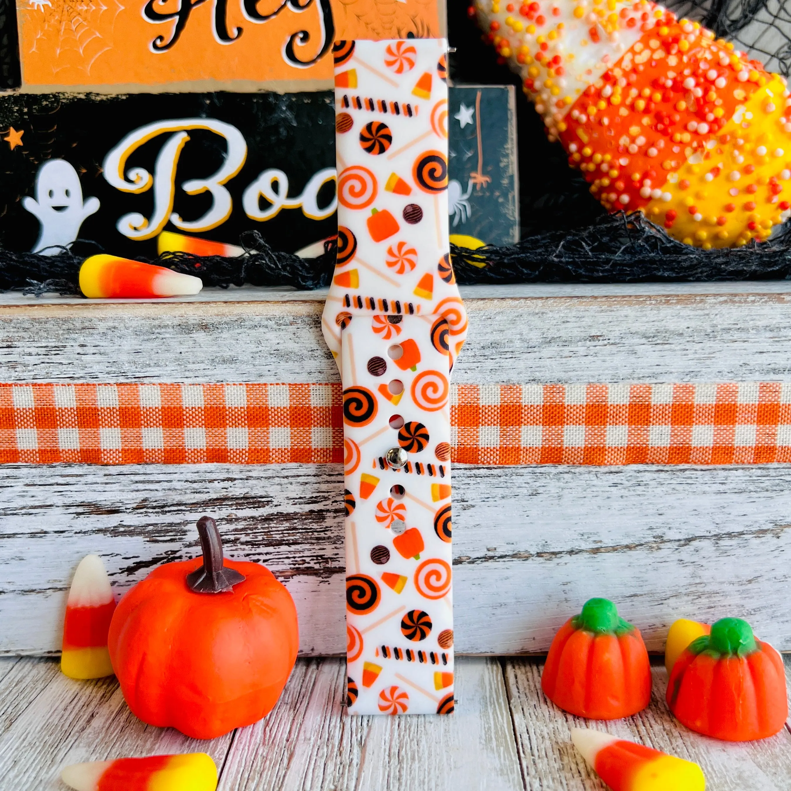 Halloween Candy Print Silicone Band For Samsung Watch