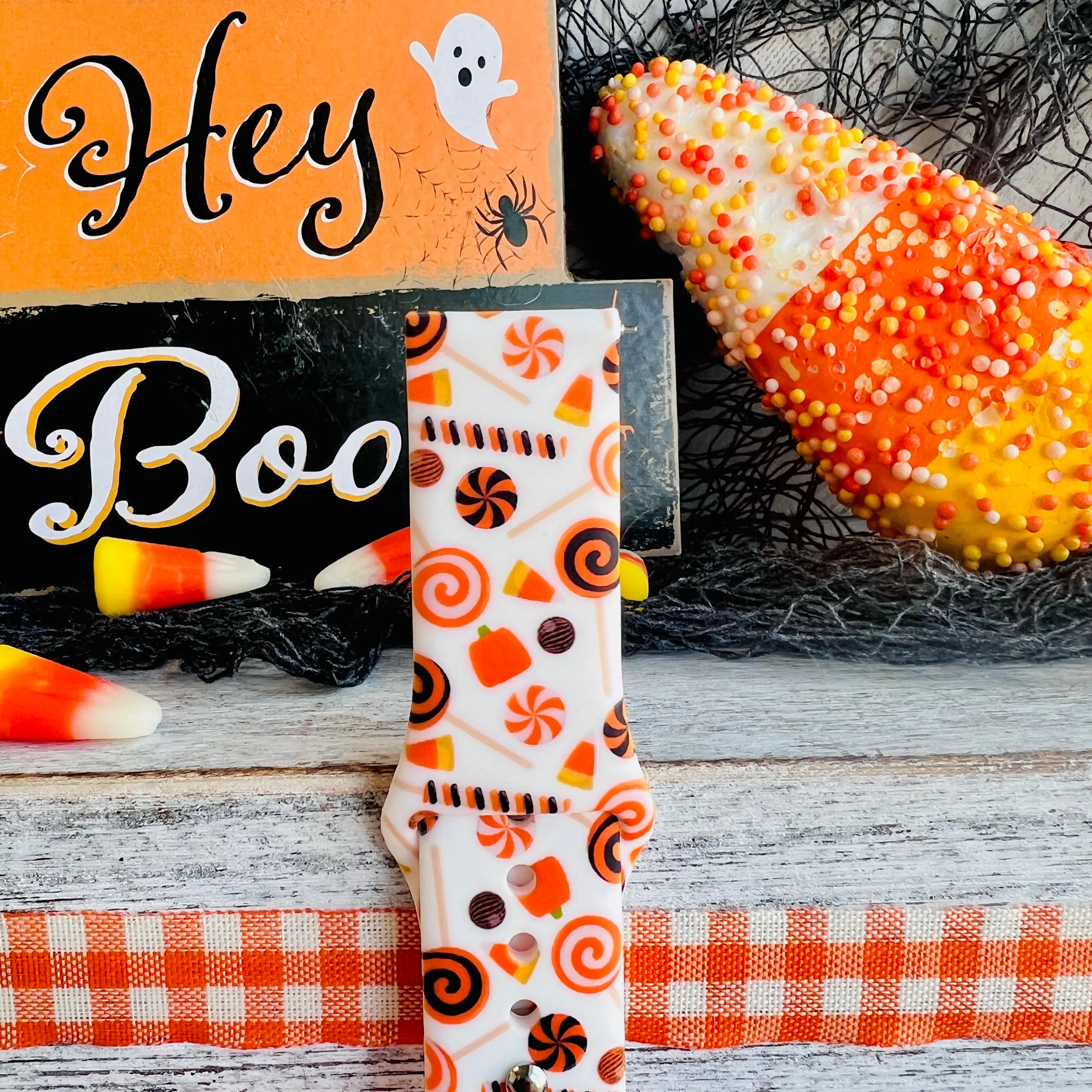 Halloween Candy Print Silicone Band For Samsung Watch