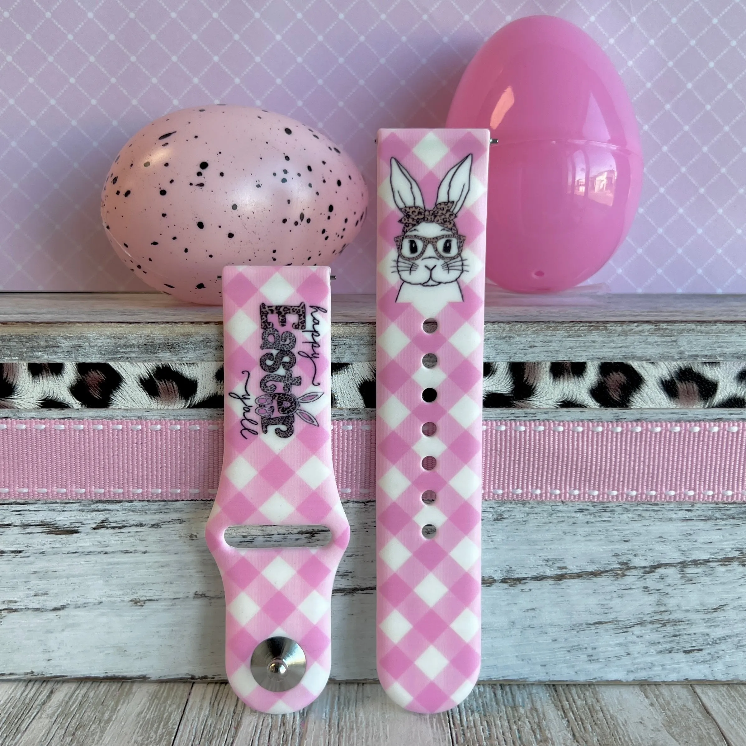 Happy Easter Print Silicone Band For Samsung Watch