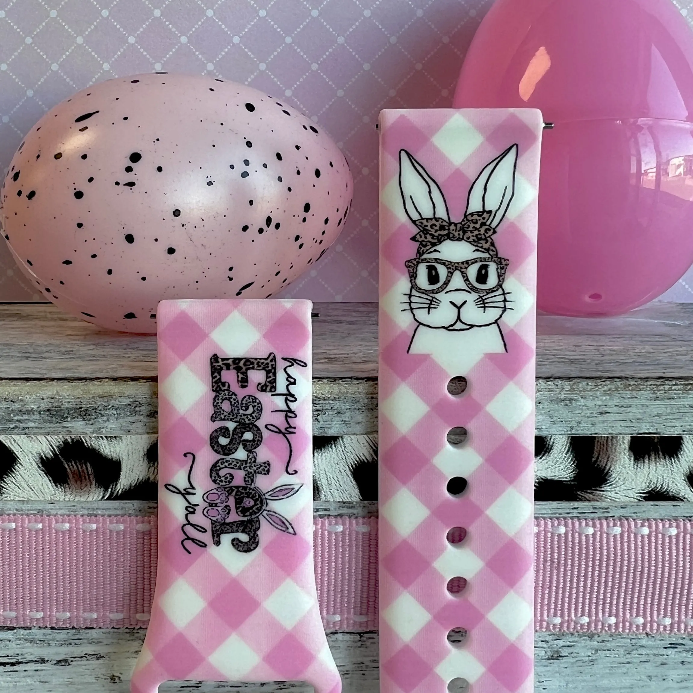 Happy Easter Print Silicone Band For Samsung Watch