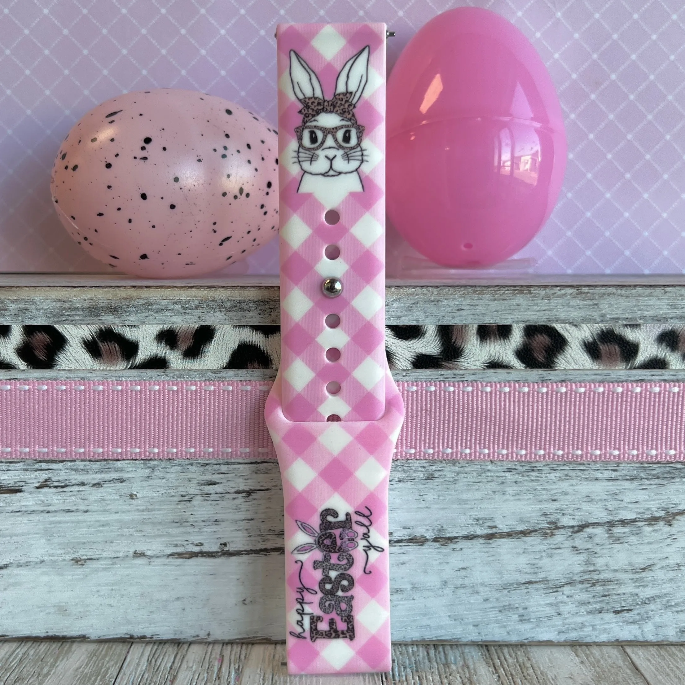 Happy Easter Print Silicone Band For Samsung Watch