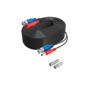 Hiseeu 60Feet BNC Vedio Power Cable Pre-Made Al-in-One Camera Video BNC Cable Wire Cord for Surveillance CCTV Security System with Connectors(BNC Female and BNC to RCA)