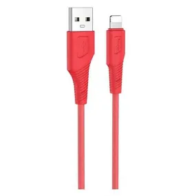 HOCO X58 Airy silicone charging data cable for Lightning - red