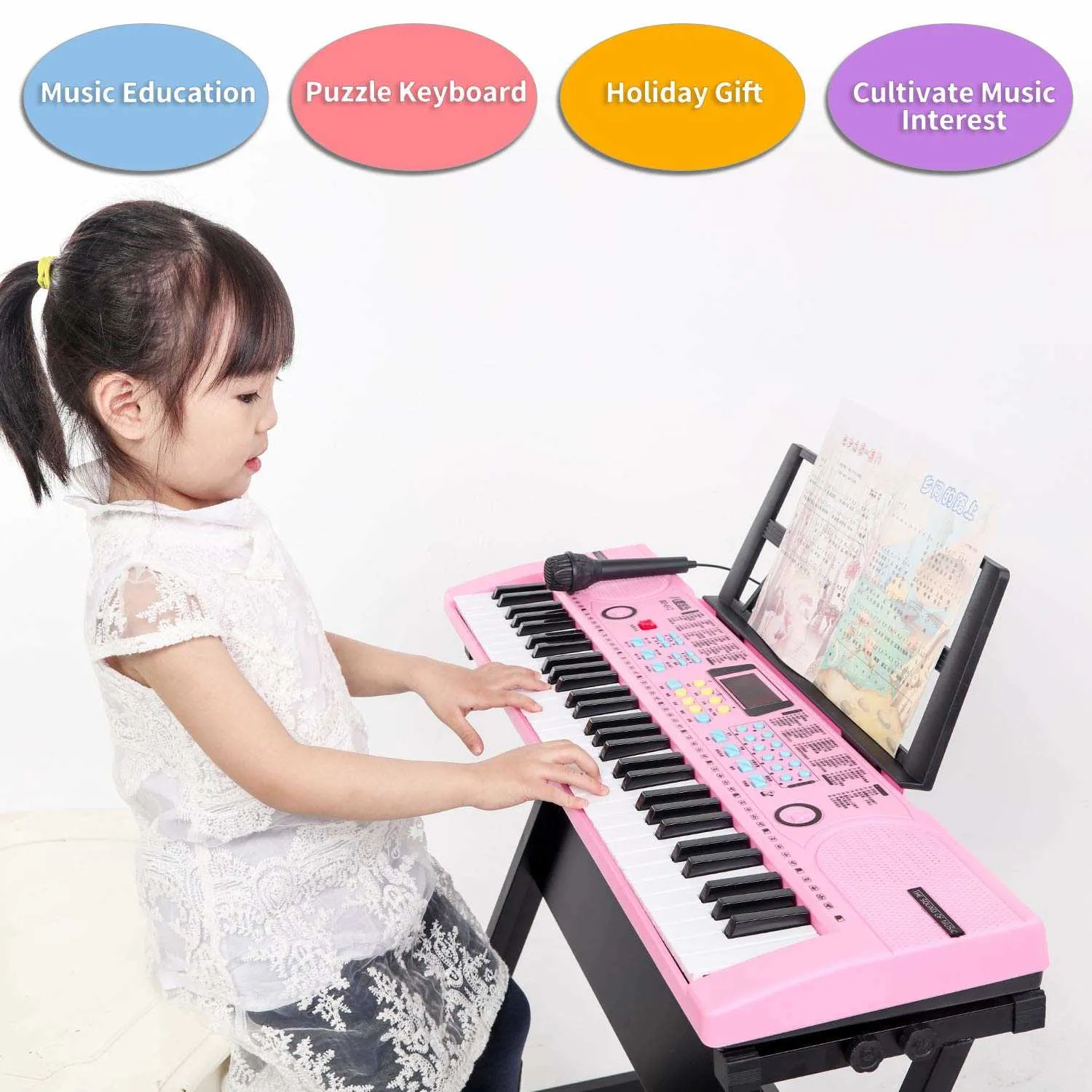 Hricane Kids Piano Keyboard, 61 Keys Beginner Electronic Keyboard