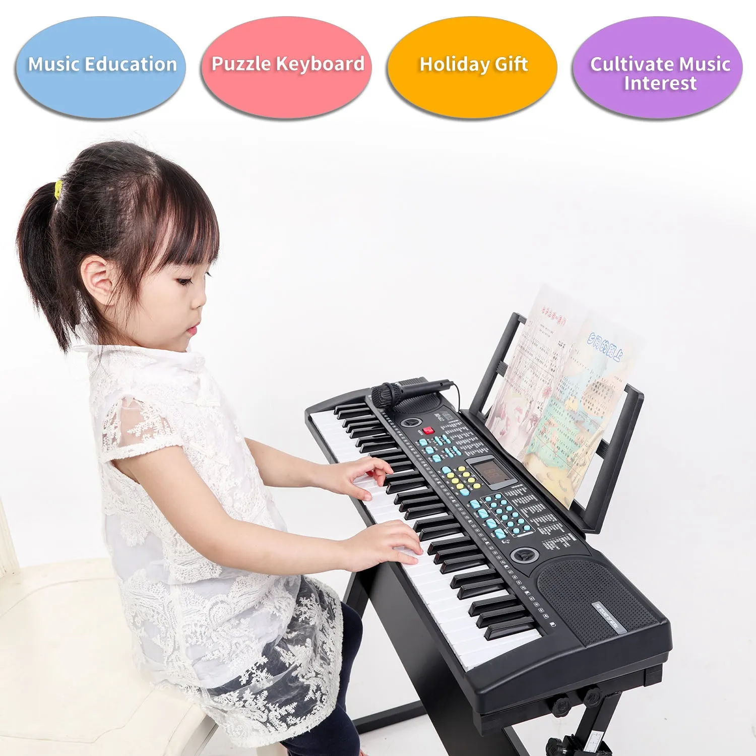 Hricane Kids Piano Keyboard, 61 Keys Beginner Electronic Keyboard