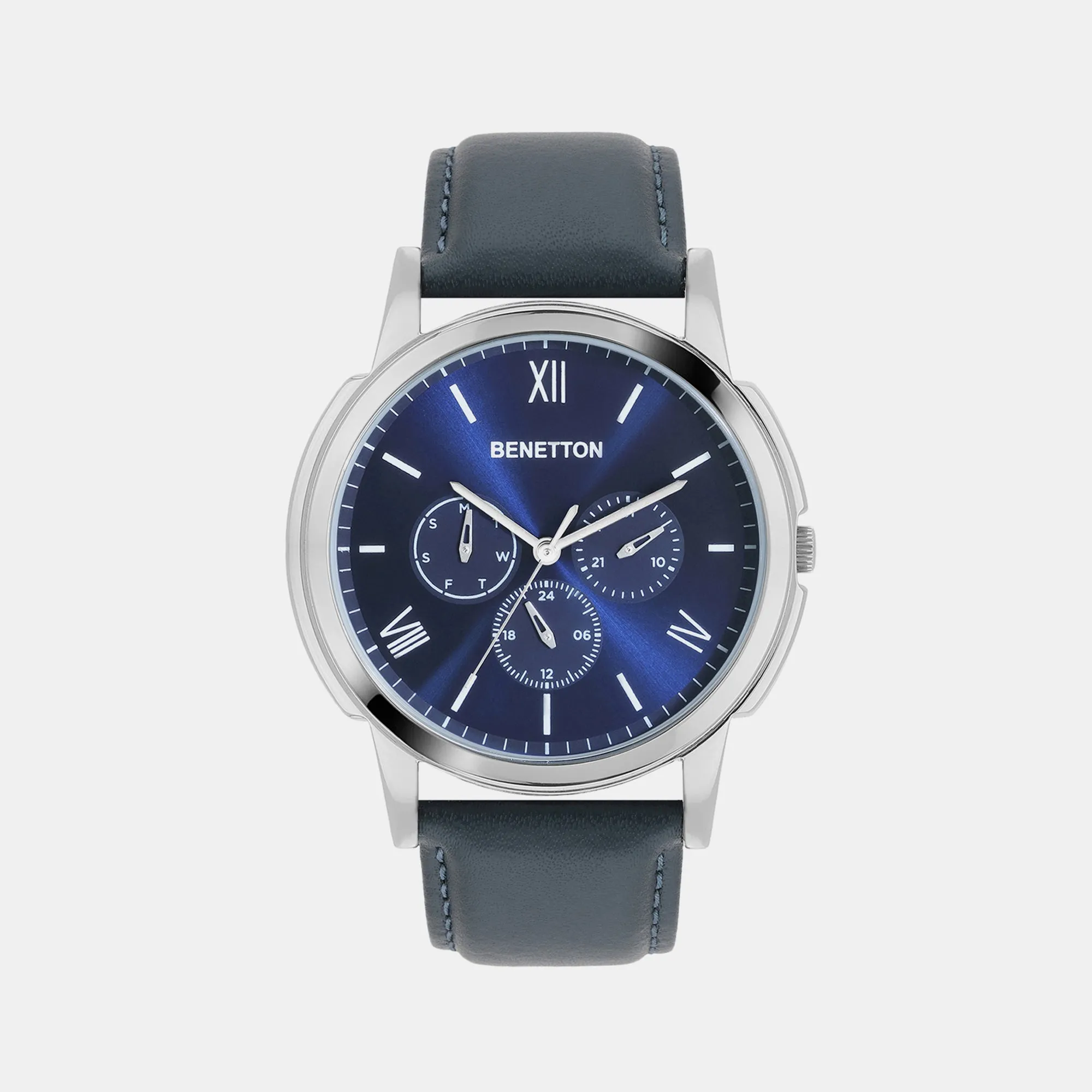 Iconic Blue Men's Multi-Function Leather Watch UWUCG0802