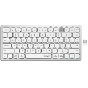 Kensington Compact Multi-Device Switchable Keyboard Wireless Bluetooth USB Silver White