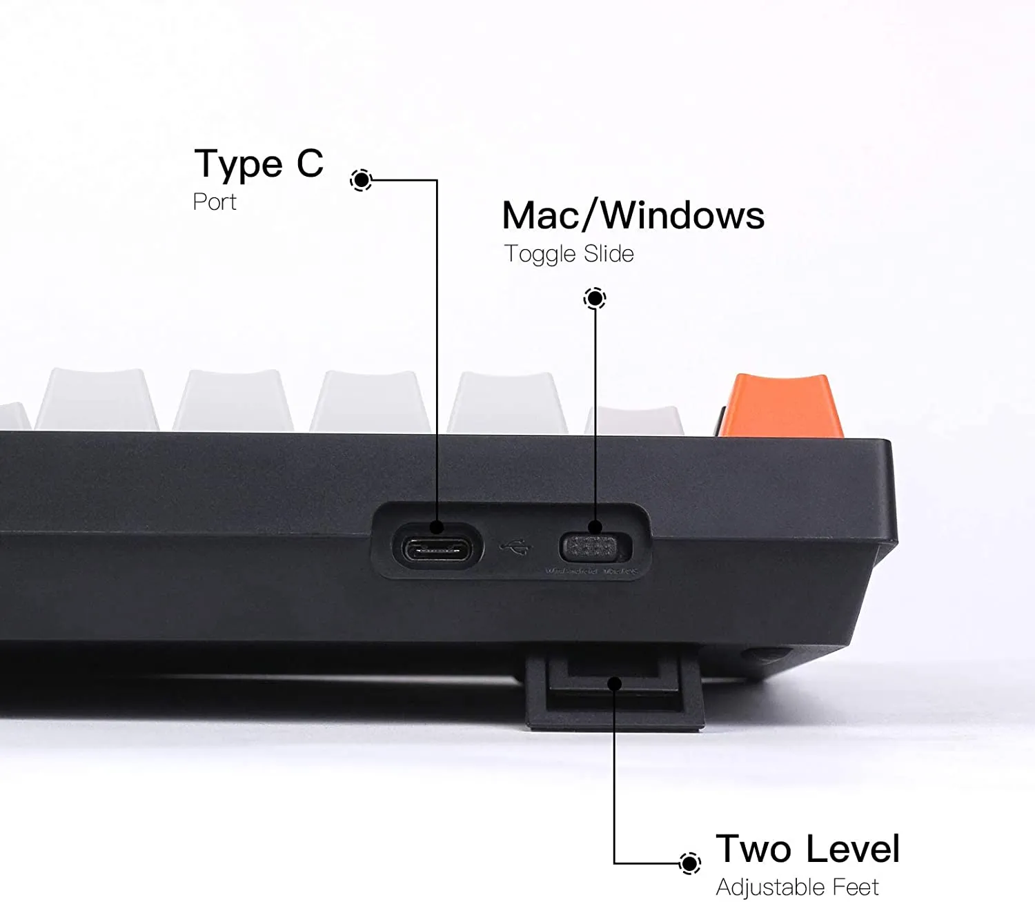 Keychron C1 Mac Layout Wired Mechanical Keyboard, Gateron Brown Switch, Tenkeyless 87 Keys ABS keycaps Computer Keyboard for Windows PC Laptop, White Backlight, Type-C Cable (C1A3)