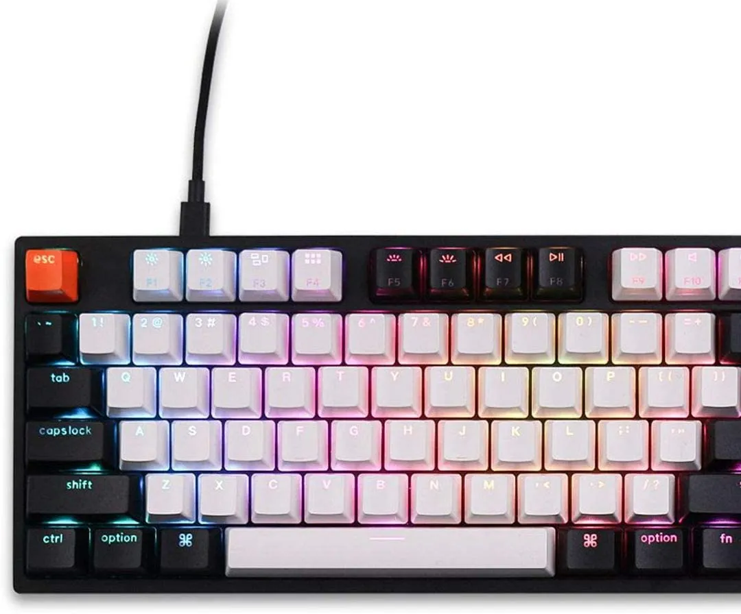 Keychron C1 RGB Wired Mechanical Gaming Keyboard for Mac Layout, Tenkeyless 87 Keys Gateron (Red Switch) (C1B1)