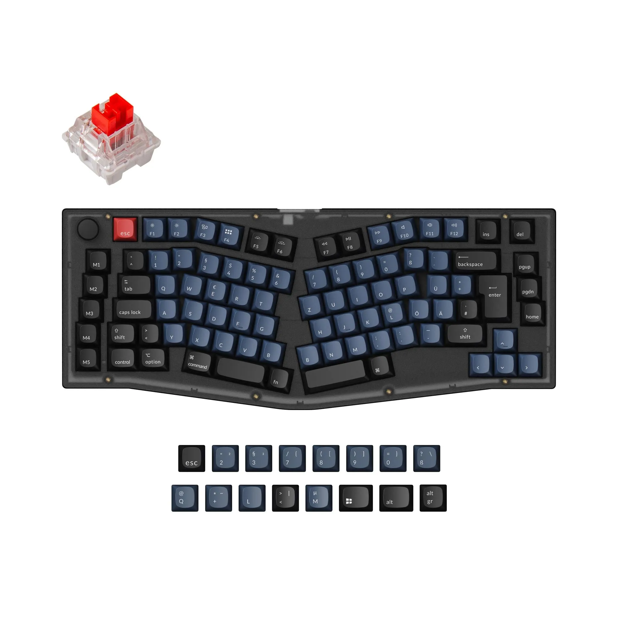 Keychron V10 (Alice Layout) QMK Custom Mechanical Keyboard ISO Layout Collection