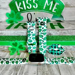 Kiss Me I'm Irish Print Silicone Band For Apple Watch