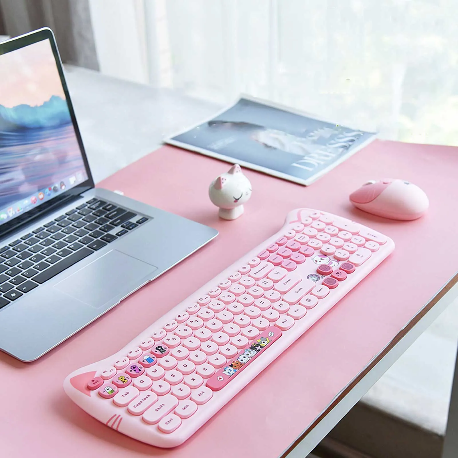 Kitty Kat Wireless Keyboard and Mouse Set