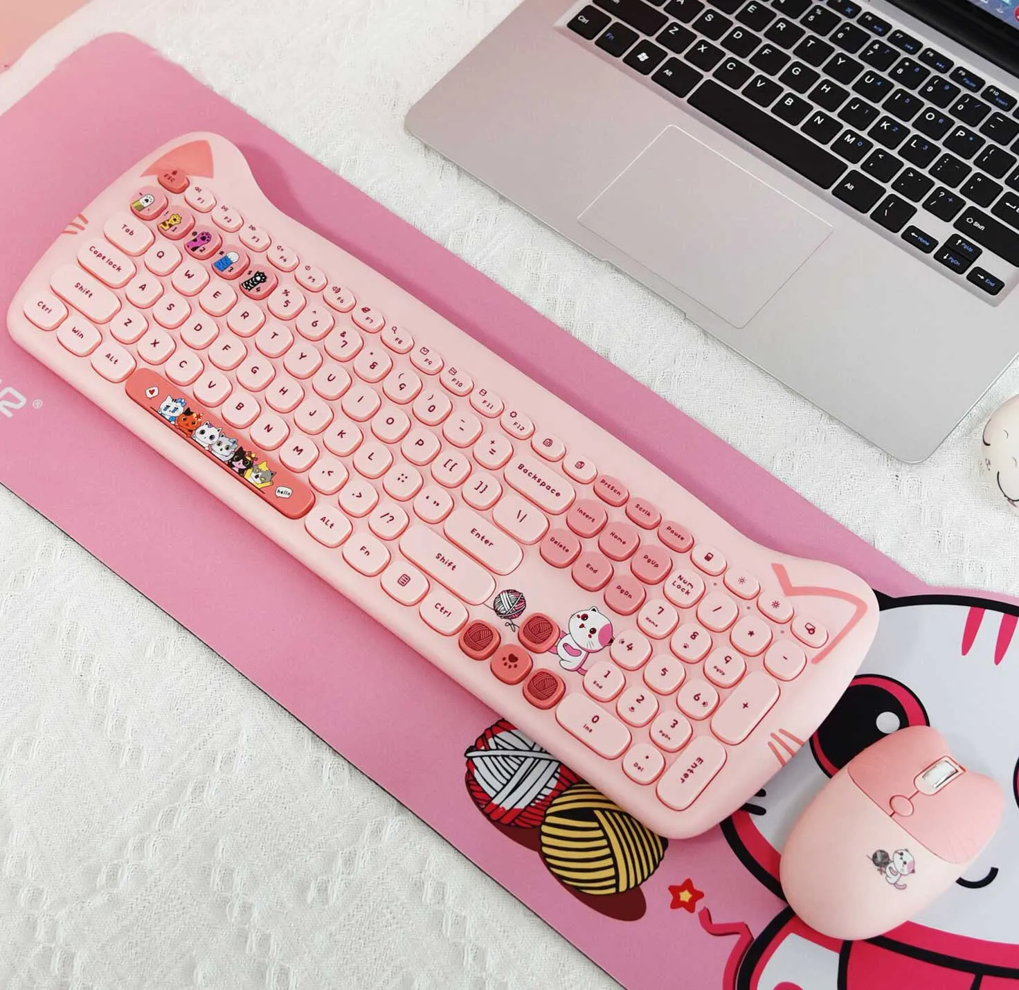 Kitty Kat Wireless Keyboard and Mouse Set