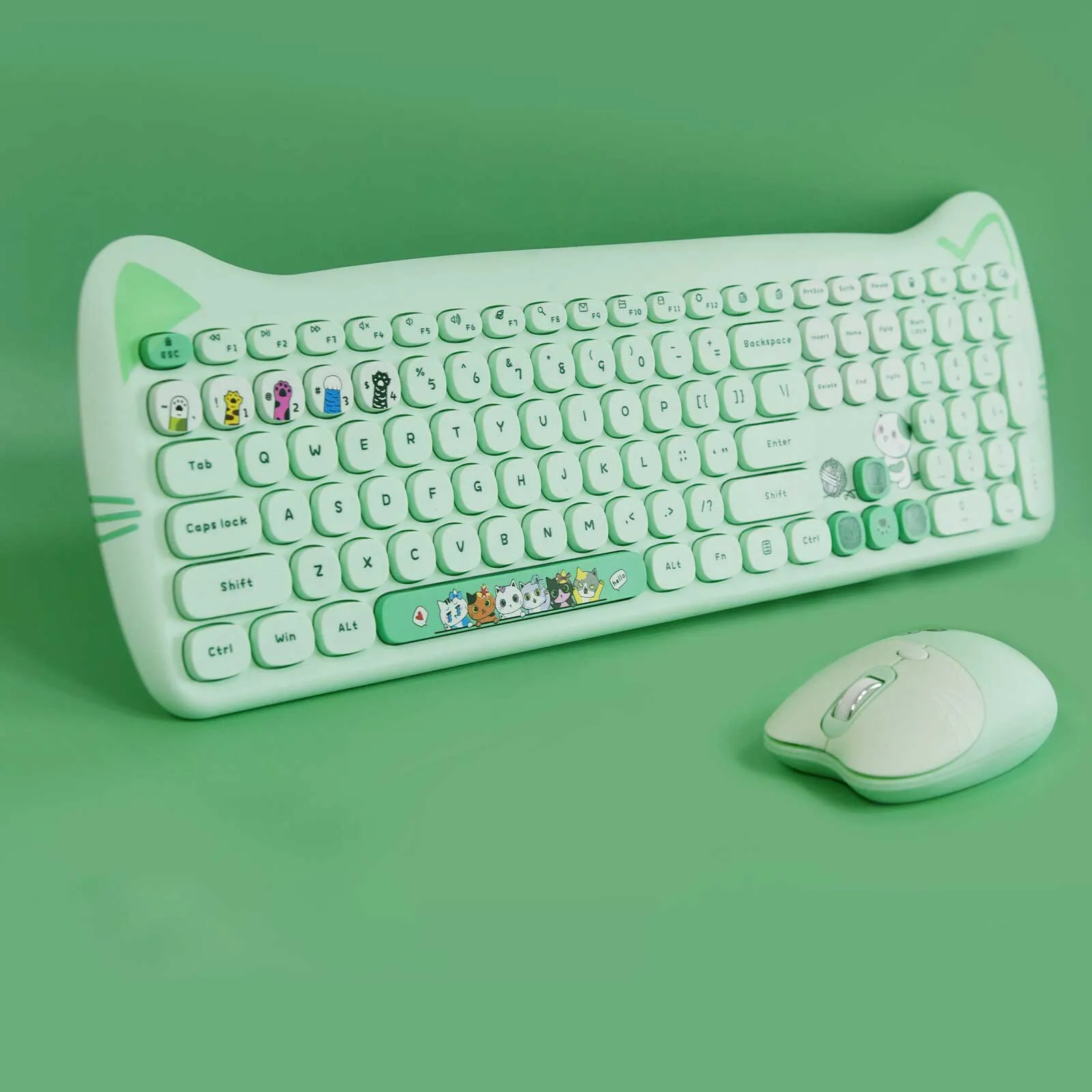 Kitty Kat Wireless Keyboard and Mouse Set