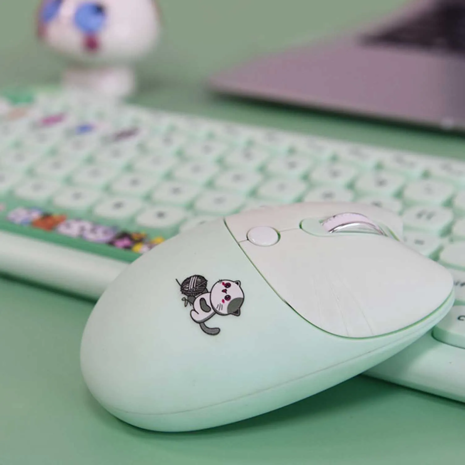 Kitty Kat Wireless Keyboard and Mouse Set