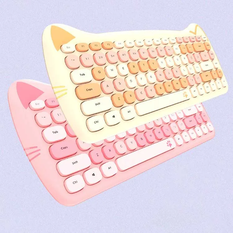 Kitty Kat Wireless Keyboard and Mouse Set