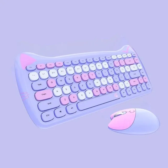 Kitty Kat Wireless Keyboard and Mouse Set