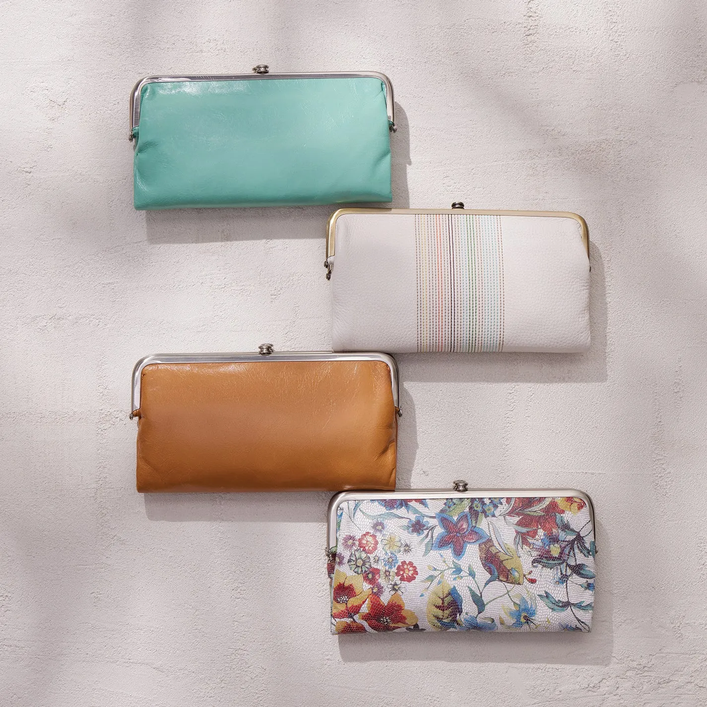 Lauren Clutch-Wallet in Printed Leather - Botanic Print