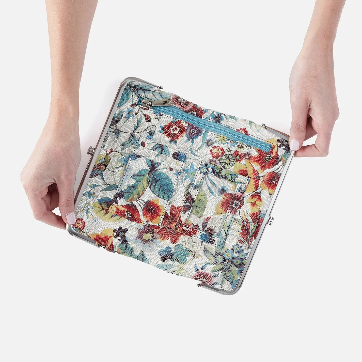 Lauren Clutch-Wallet in Printed Leather - Botanic Print