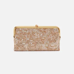 Lauren Clutch-Wallet In Printed Leather - Gilded Petals