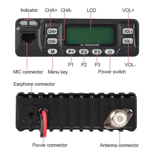 Leixen VV-898 Dual-Band Car Radio | with Cable [DISCONTINUED]