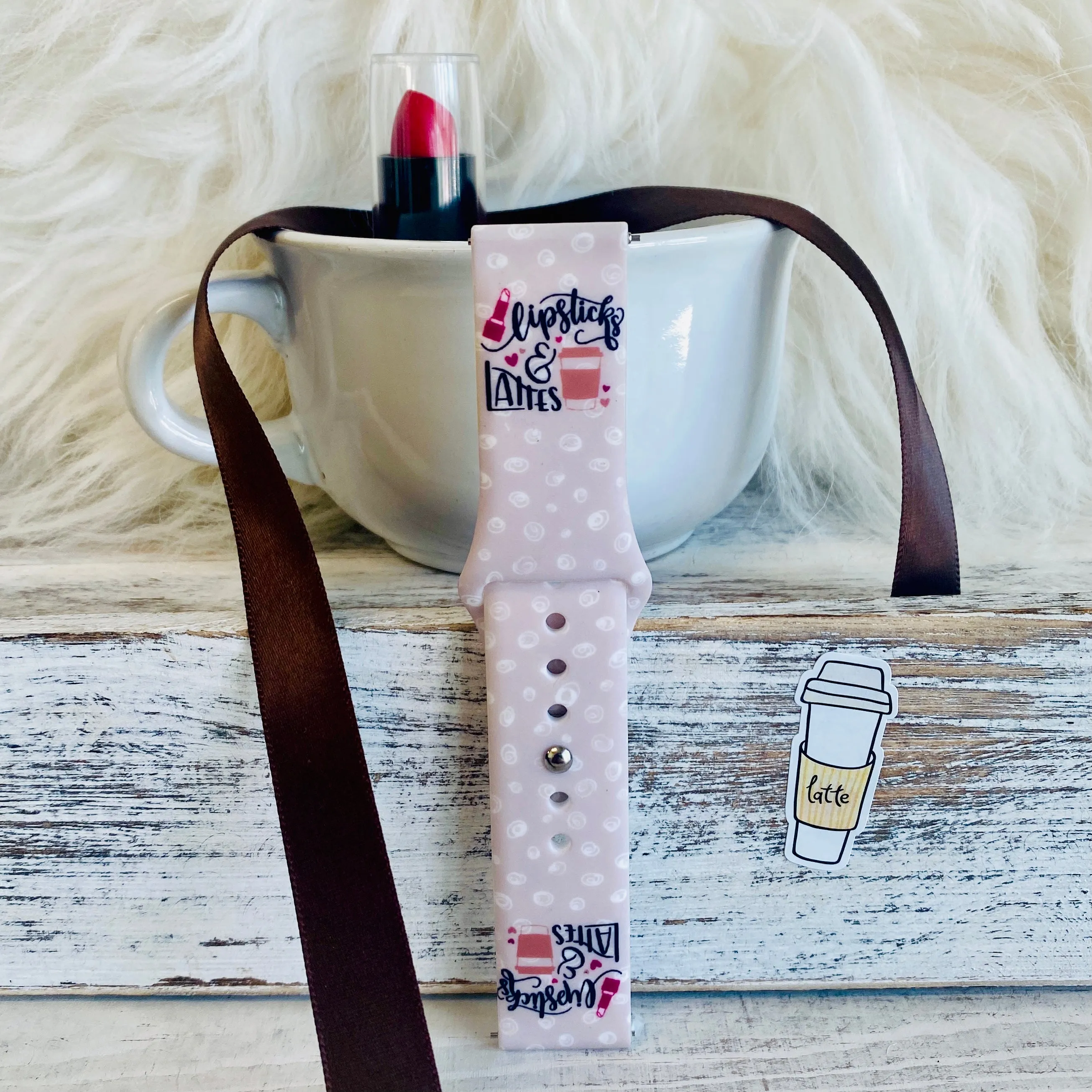 Lipstick & Latte's Print Silicone Band For Samsung Watch