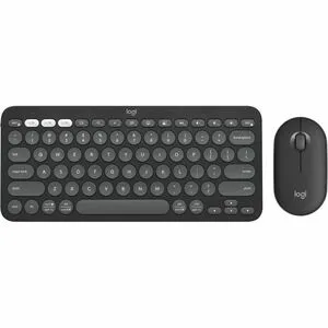 Logitech Pebble 2 Combo Keyboard and Mouse, USB-A Wireless Bluetooth Keyboard, Wireless Bluetooth Mouse, Tonal Graphite