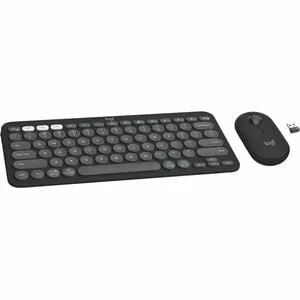 Logitech Pebble 2 Combo Keyboard and Mouse, USB-A Wireless Bluetooth Keyboard, Wireless Bluetooth Mouse, Tonal Graphite