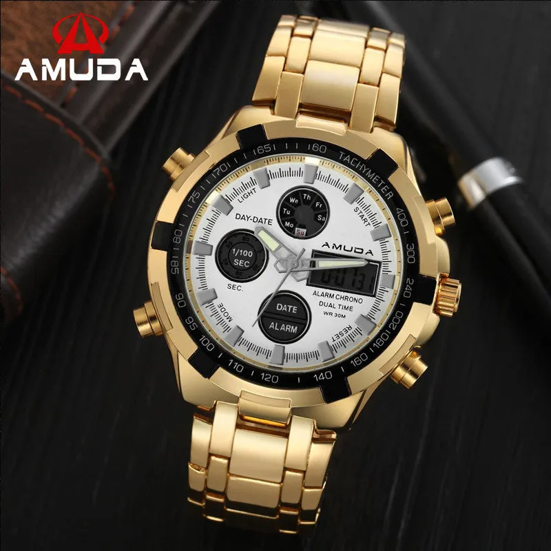 Luxury Brand Fashion Digital Casual Watch Men Silver Mens Quartz Watch Military Army Male Wrist Watches