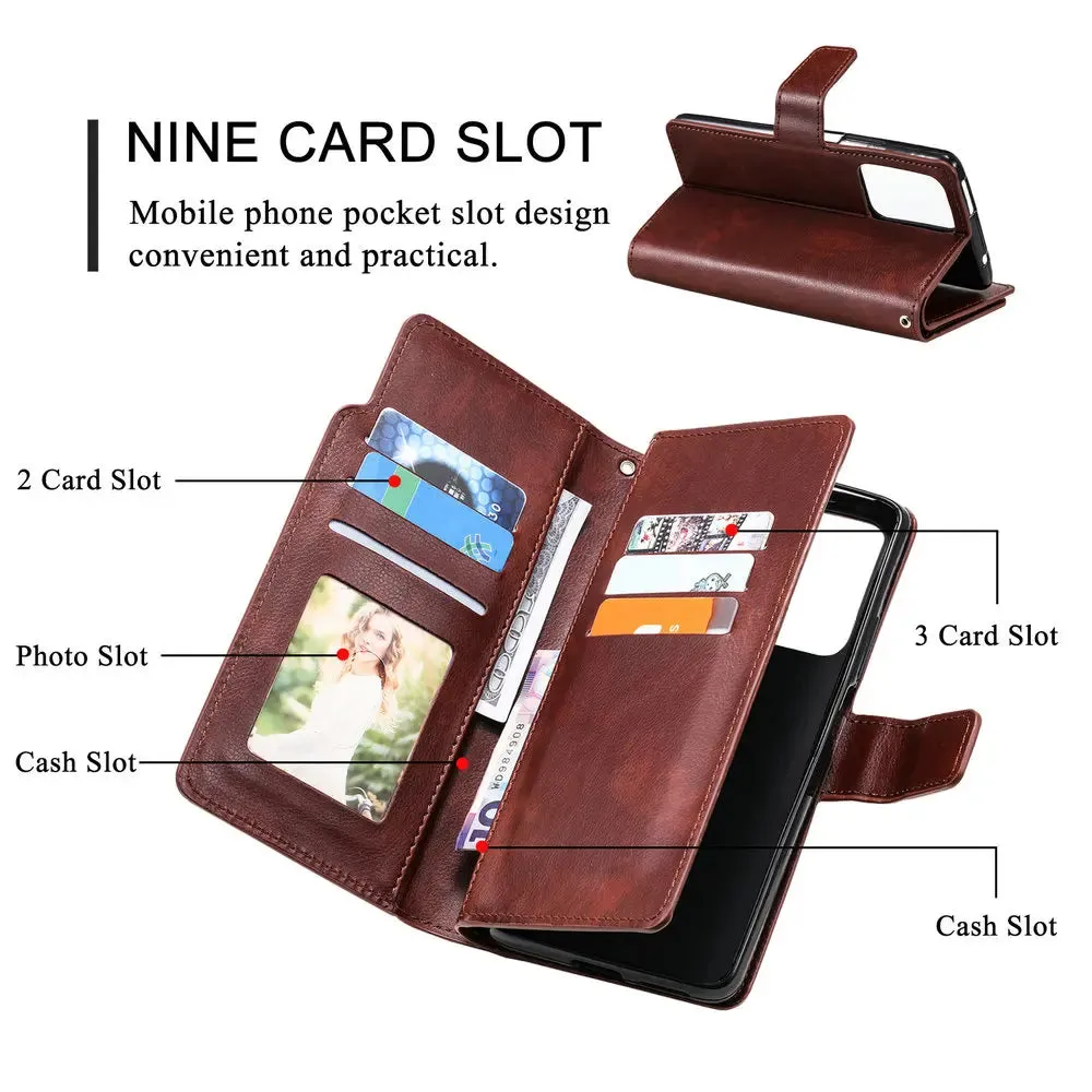 Luxury Case For Xiaomi 11T Pro 5G Redmi Note 12 Pro Multi Card Leather Book Funda Redmi Note 11 Pro Plus 11 T 12s 11s Flip Cover