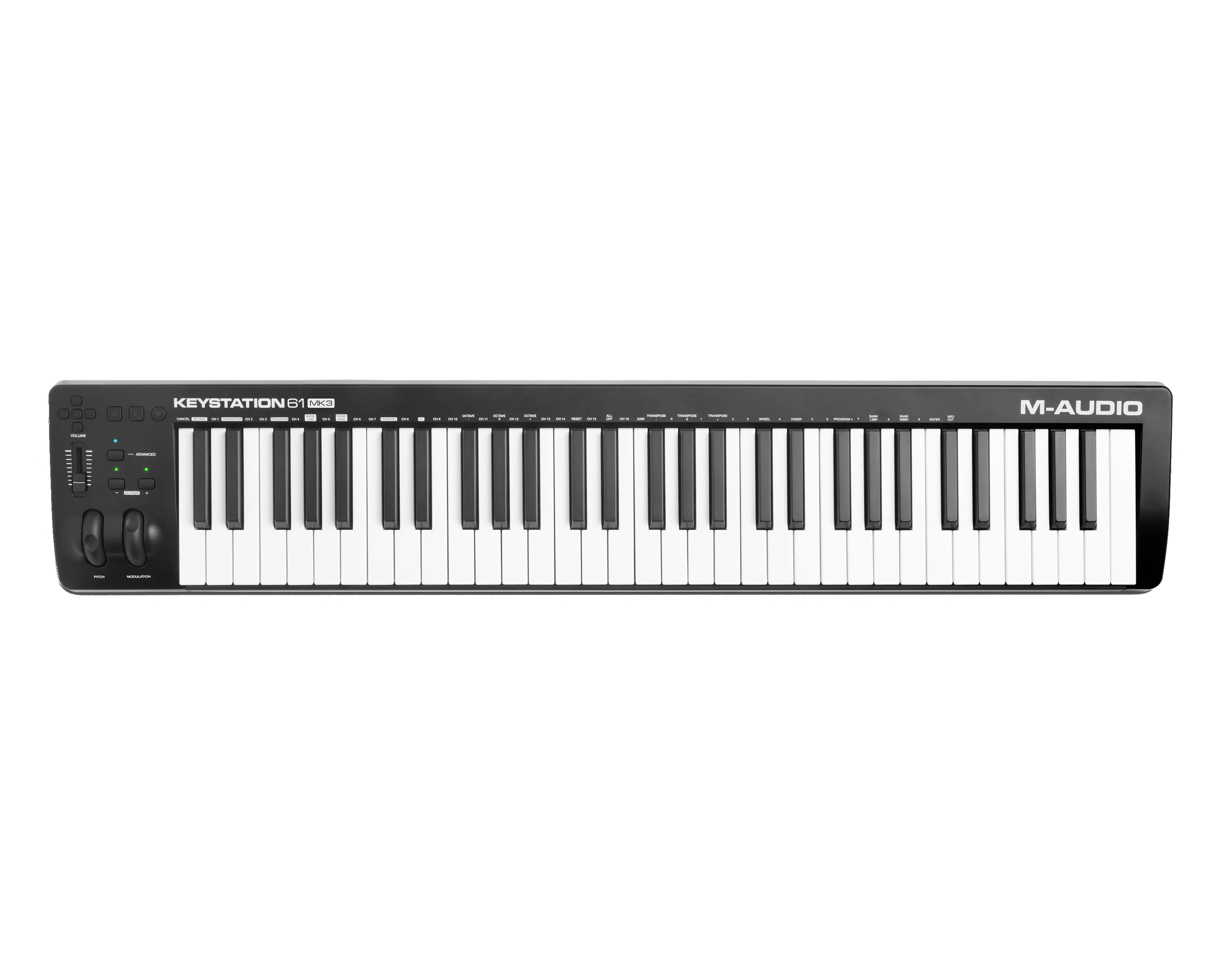 M-Audio Keystation 61 MK3 Compact MIDI Keyboard Controller with 61 Keys and Assignable Controls, Pitch and Modulation Wheels