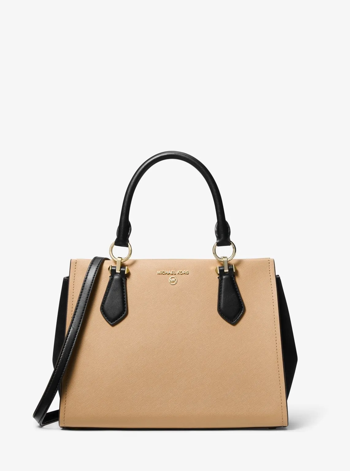 Marilyn Medium Two-Tone Saffiano Leather Satchel