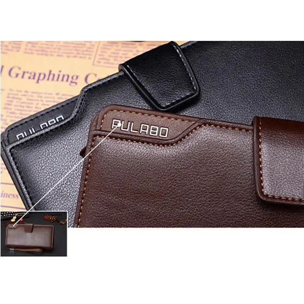 Men Leather Business Long Wallet Credit Card Organizer with 21 Slots Phone Bag