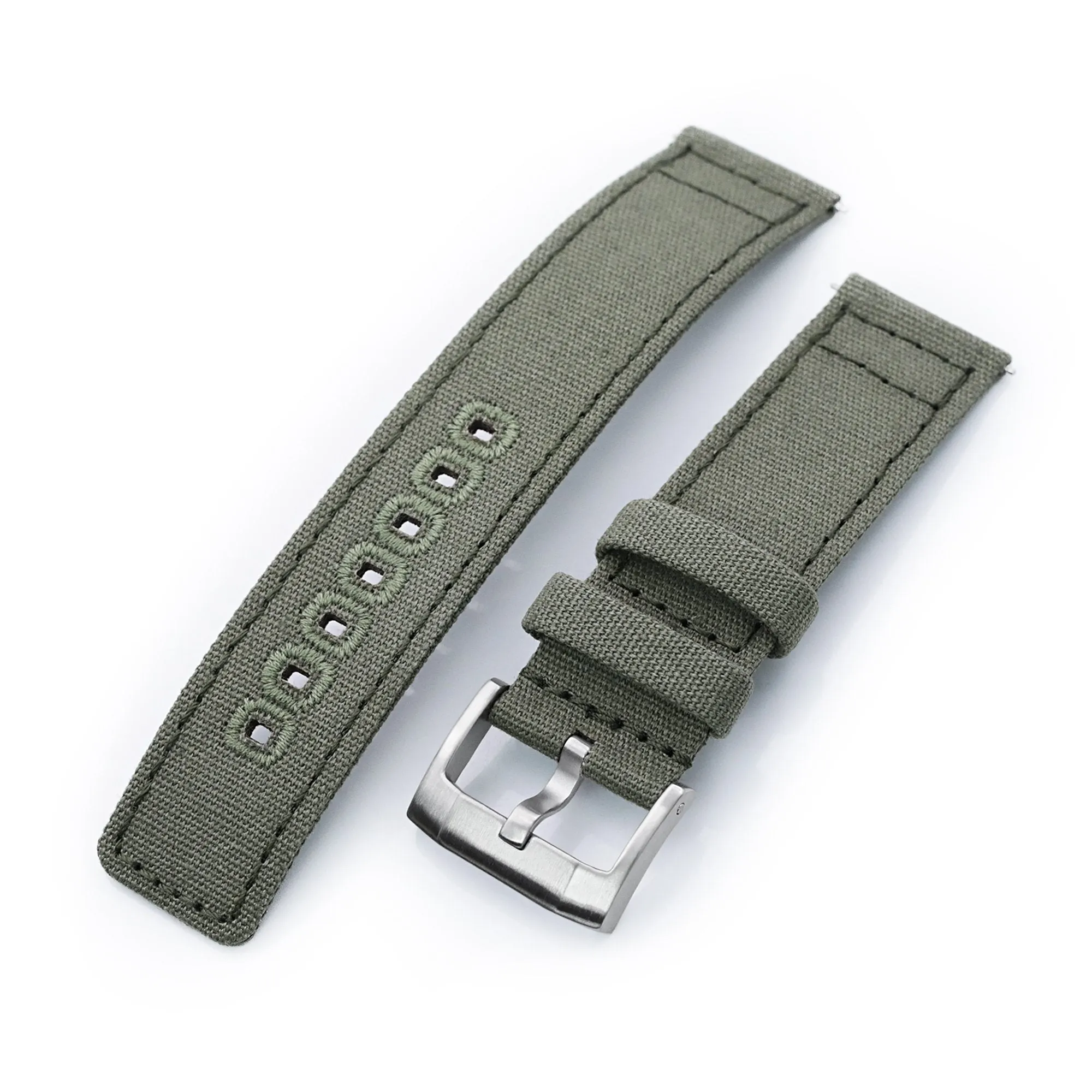 Military Green Quick Release Canvas Watch Strap