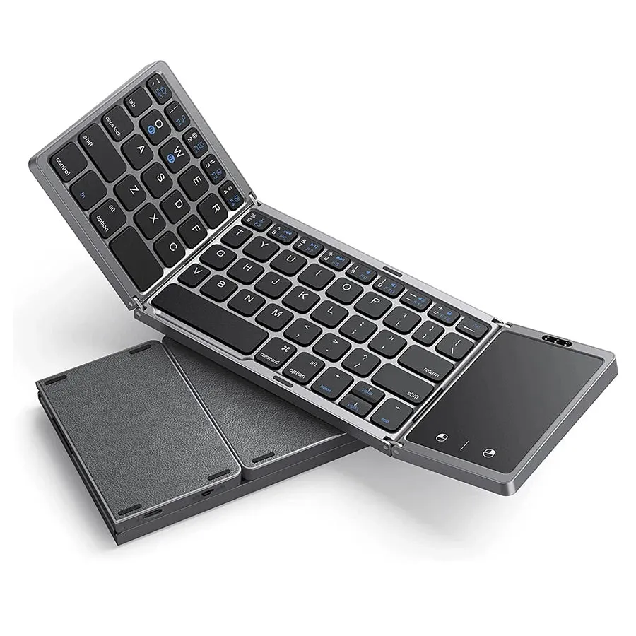 Mini Foldable Wireless Bluetooth Keyboard with Large Touchpad