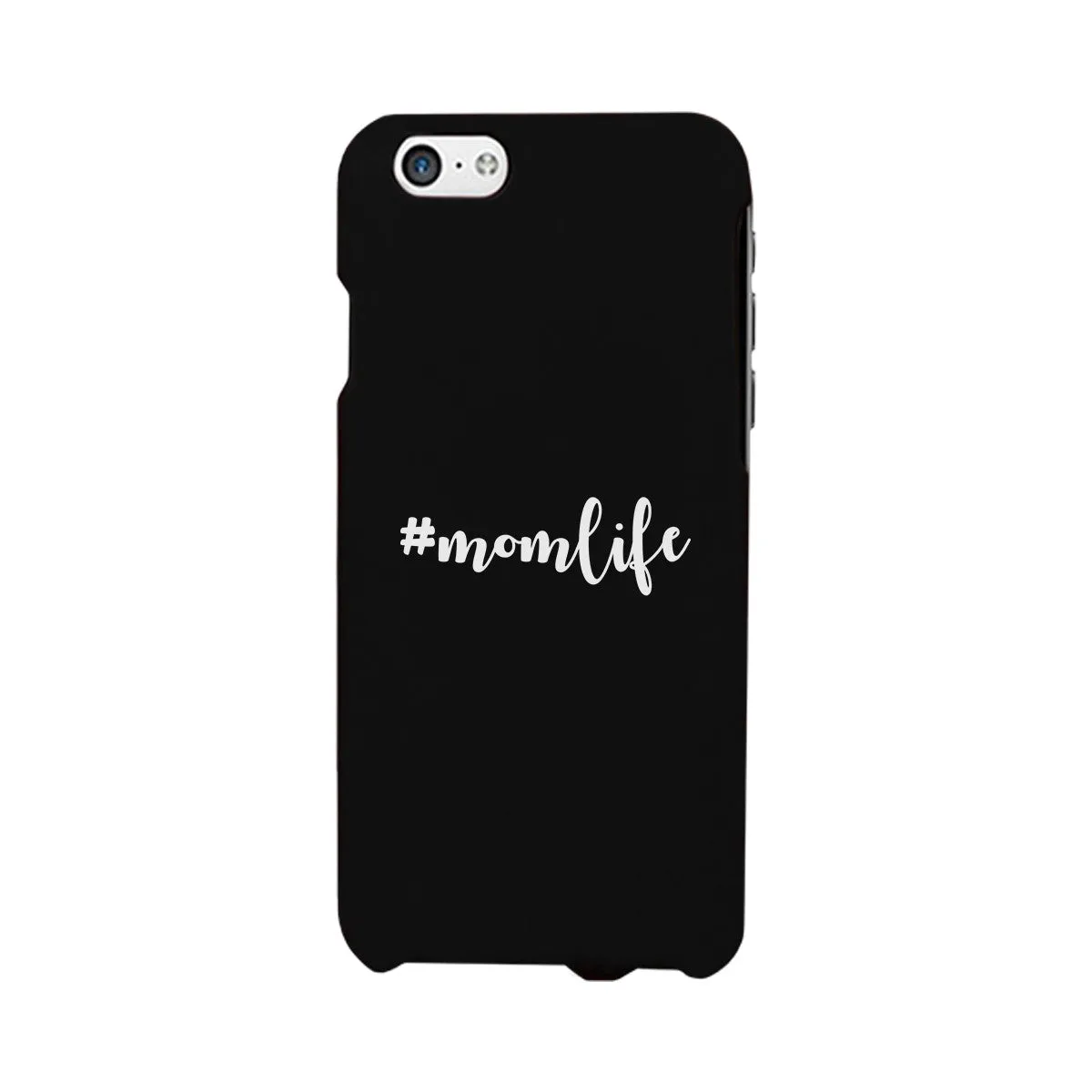 Momlife Black Phone Case Trendy Design Ultra Slim Rubber Coat