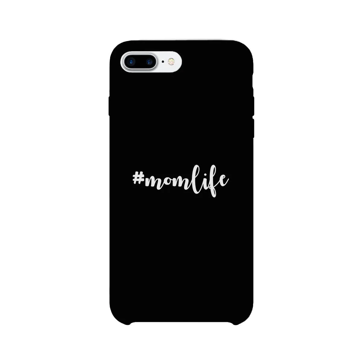 Momlife Black Phone Case Trendy Design Ultra Slim Rubber Coat