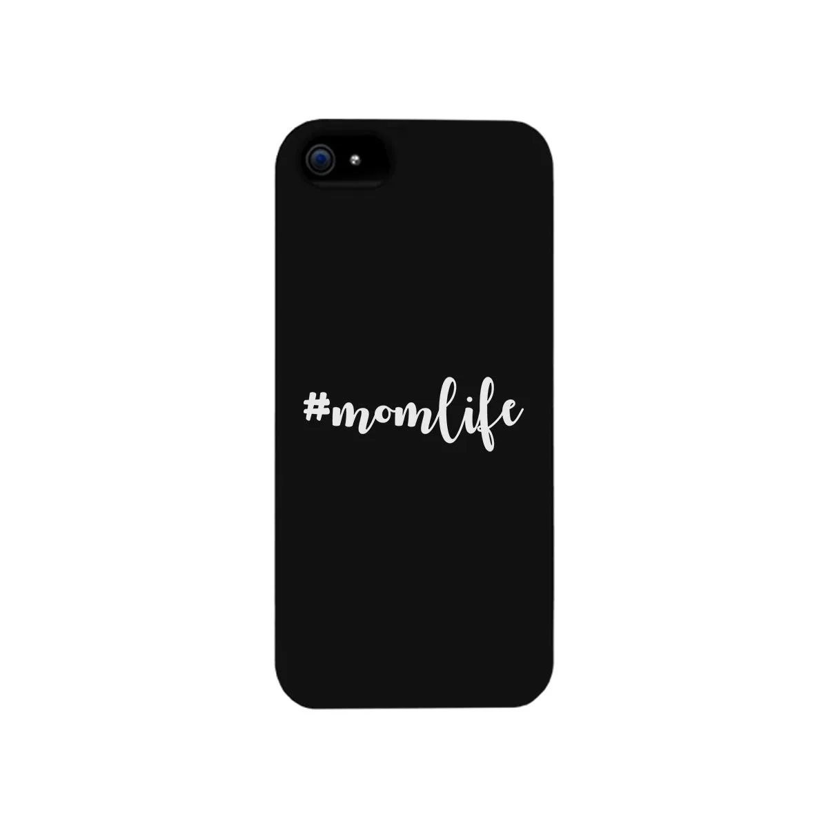 Momlife Black Phone Case Trendy Design Ultra Slim Rubber Coat