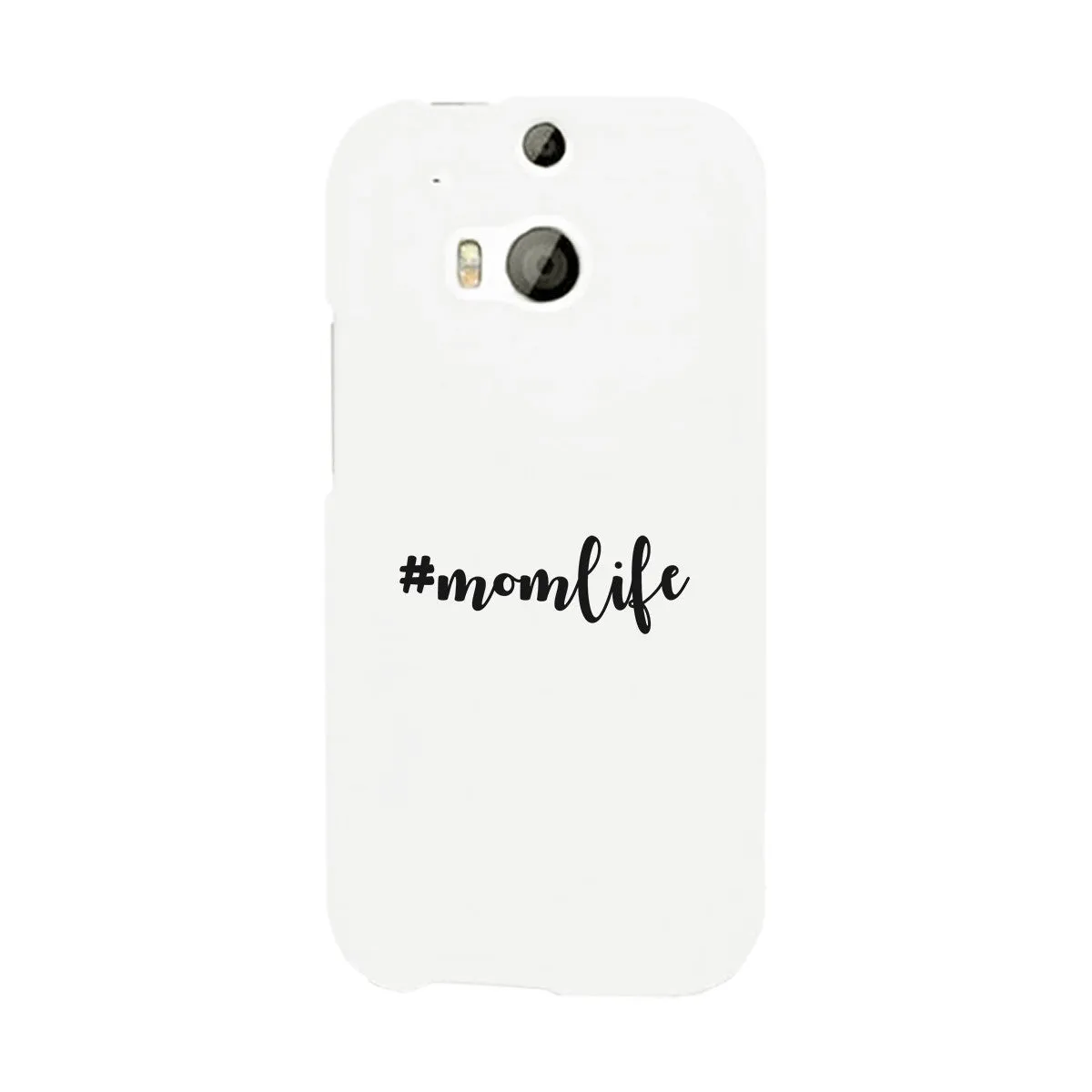 Momlife White Phone Case Trendy Design Ultra Slim Rubber Coat