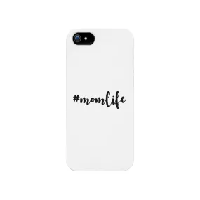 Momlife White Phone Case Trendy Design Ultra Slim Rubber Coat