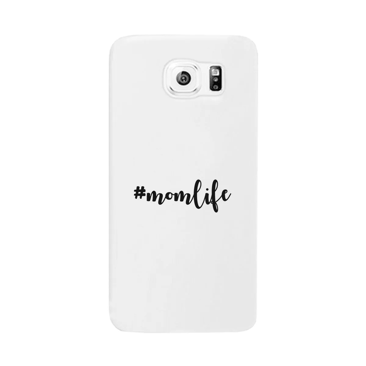 Momlife White Phone Case Trendy Design Ultra Slim Rubber Coat