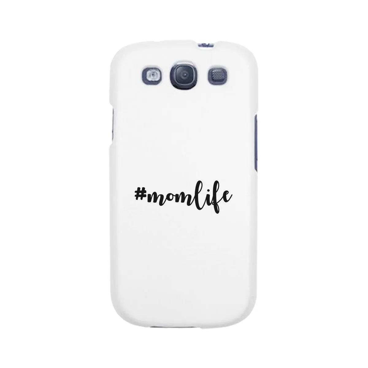 Momlife White Phone Case Trendy Design Ultra Slim Rubber Coat