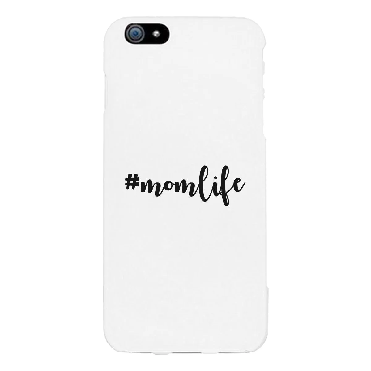 Momlife White Phone Case Trendy Design Ultra Slim Rubber Coat