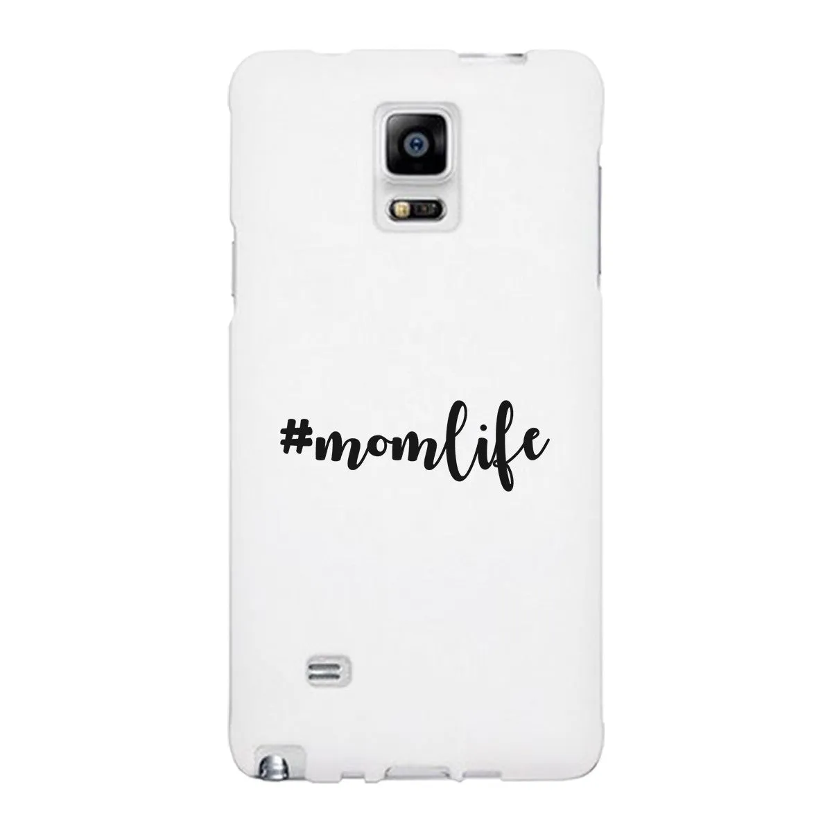 Momlife White Phone Case Trendy Design Ultra Slim Rubber Coat