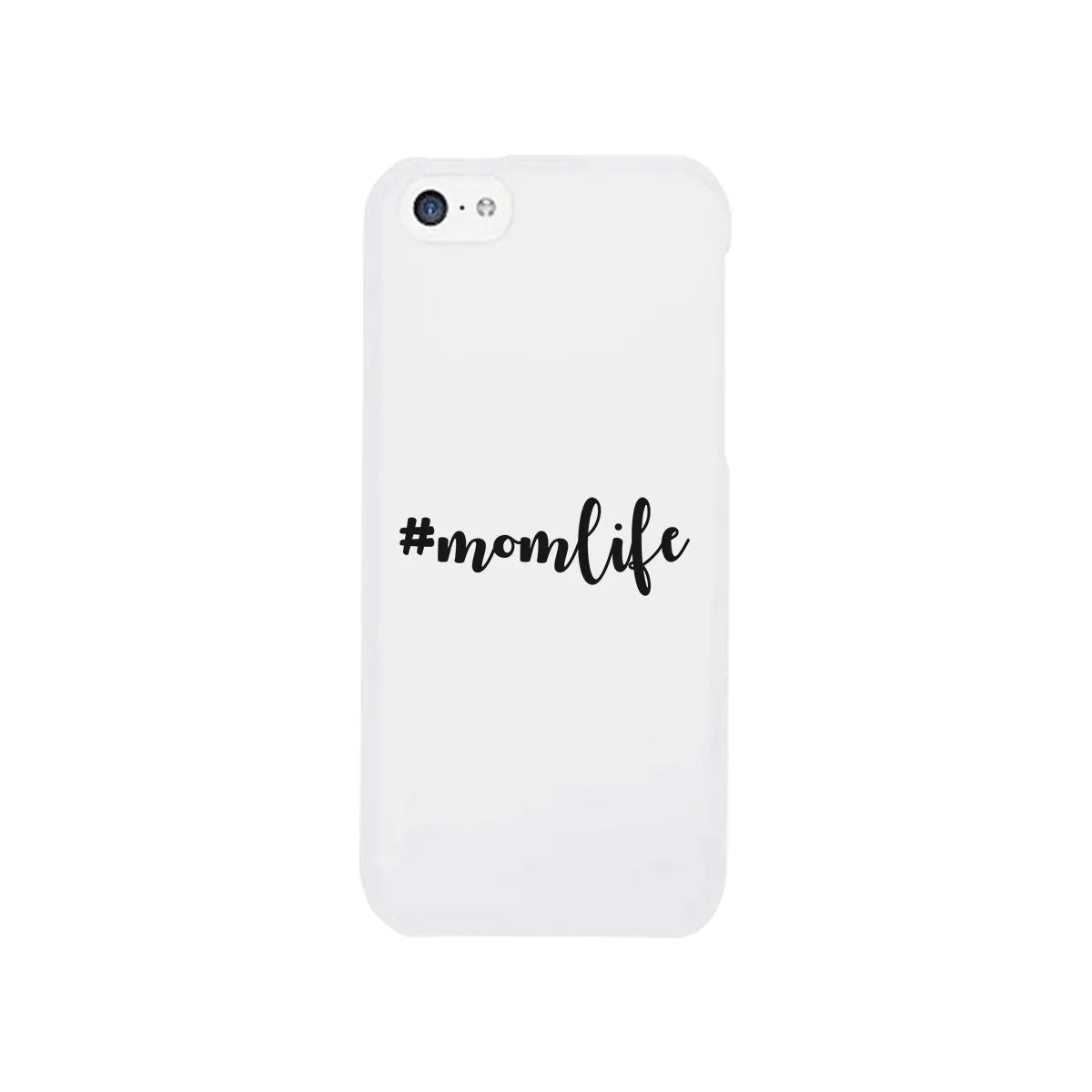 Momlife White Phone Case Trendy Design Ultra Slim Rubber Coat